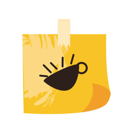 coffee cup noteのイラスト素材