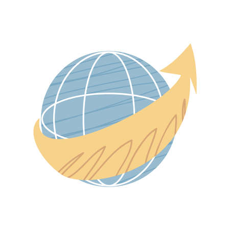 world with around arrowのイラスト素材