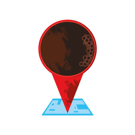coffee cup location pointerのイラスト素材
