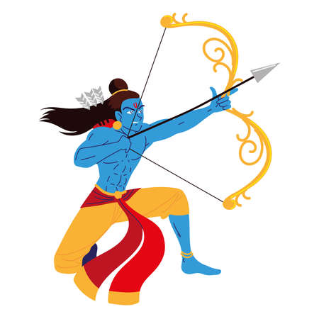 lord rama holding bow and arrowのイラスト素材