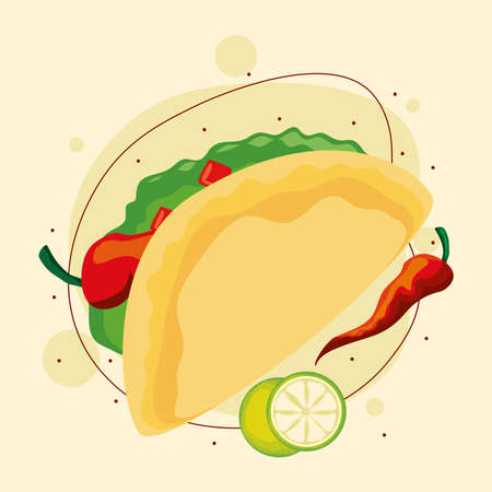 taco with guacamoleのイラスト素材