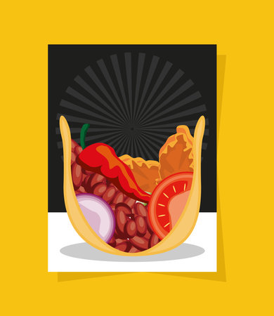 taco traditional foodのイラスト素材