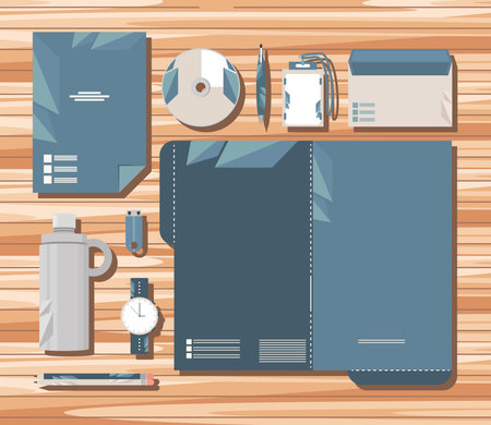 id corporate on wood backgroundのイラスト素材