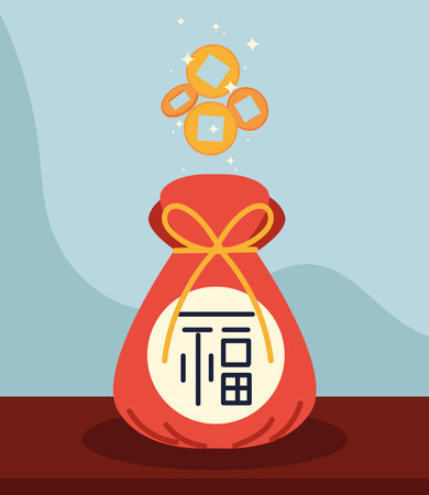 korean gift and coinsのイラスト素材