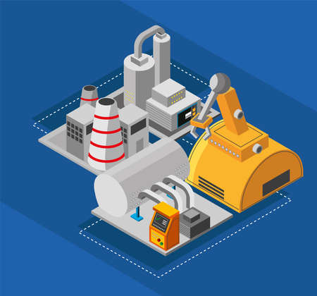 manufacturing industrial plant interiorのイラスト素材