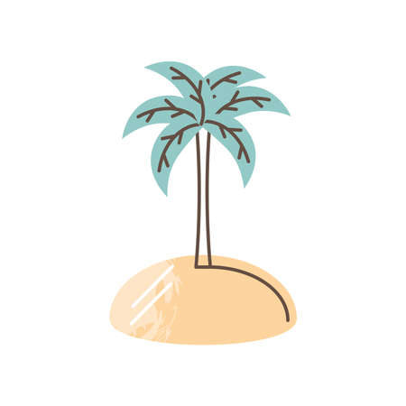 tropical palm in islandのイラスト素材