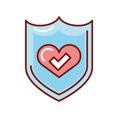 shield heart loveのイラスト素材