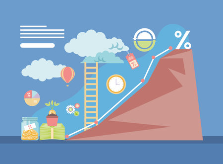 income increase financialのイラスト素材