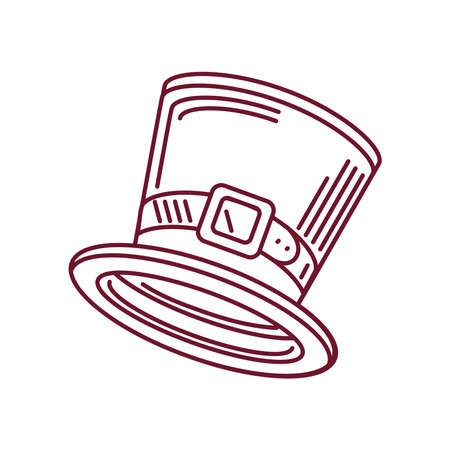 top hat with strapのイラスト素材