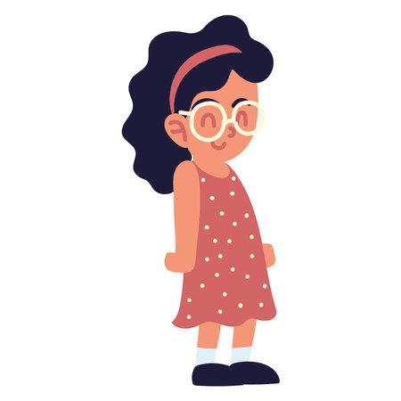 little girl with eyeglassesのイラスト素材