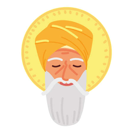 face of guru nanak jayantiのイラスト素材