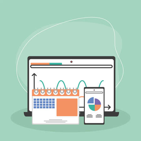 analytics data diagramのイラスト素材