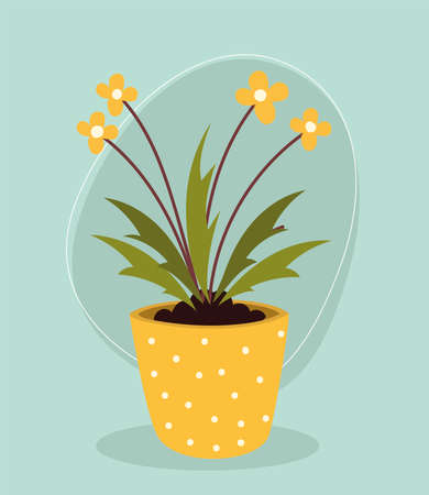 houseplant flowers naturalのイラスト素材