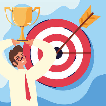 man and work goalsのイラスト素材