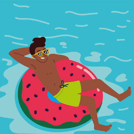 man character relaxingのイラスト素材