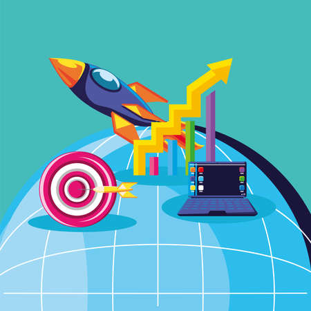 digital marketing worldのイラスト素材