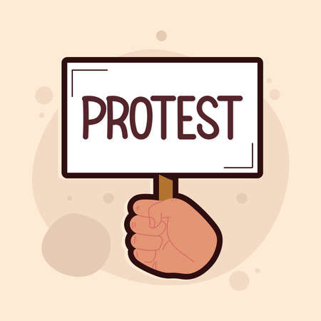protest banner in handのイラスト素材