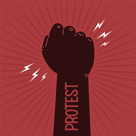 protest hand upのイラスト素材