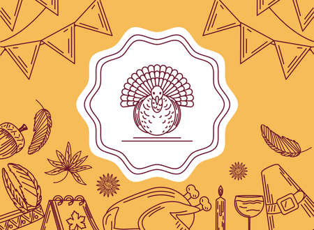 thanksgiving day posterのイラスト素材