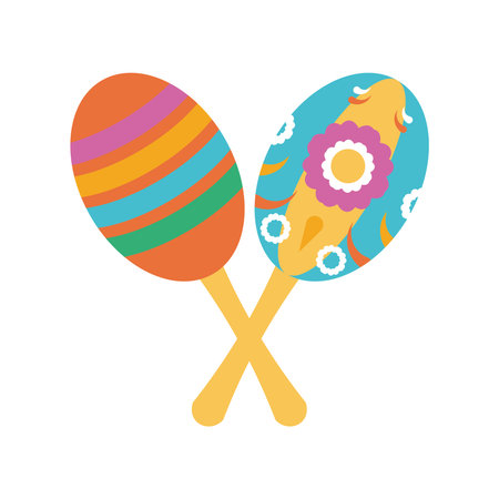 mexican maraca instrumentのイラスト素材