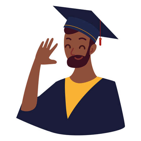 happy man graduateのイラスト素材