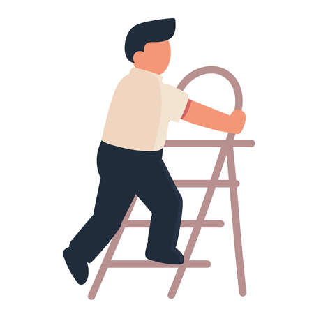 businessman climbing stairsのイラスト素材