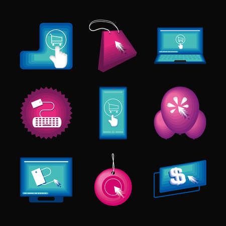 cyber monday icon setのイラスト素材