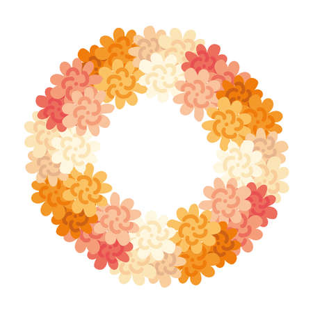 wreath flowers decorationのイラスト素材