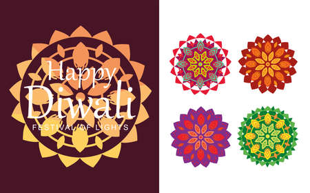 diwali celebration and mandalasのイラスト素材