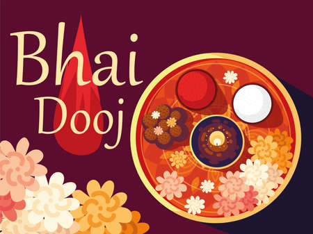 bhai dooj greeting cardのイラスト素材