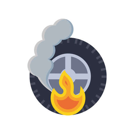 tire burning pollutionのイラスト素材