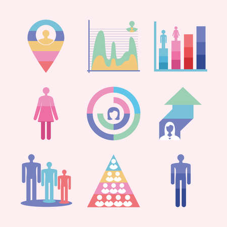 population people infographicsのイラスト素材