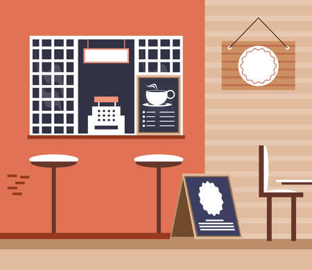 coffee shop conceptのイラスト素材