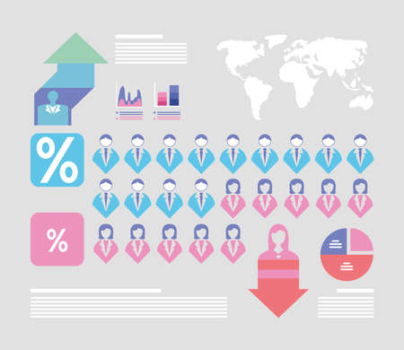 infographic of peopleのイラスト素材