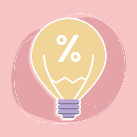bulb with percent sign iconのイラスト素材