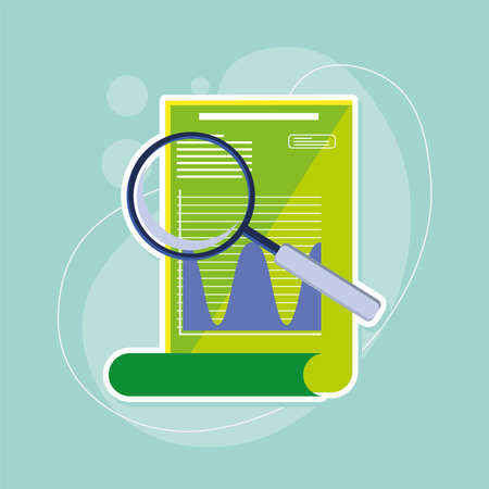 analyzing finance report business marketのイラスト素材