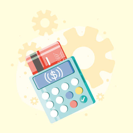 bank credit card and dataphoneのイラスト素材