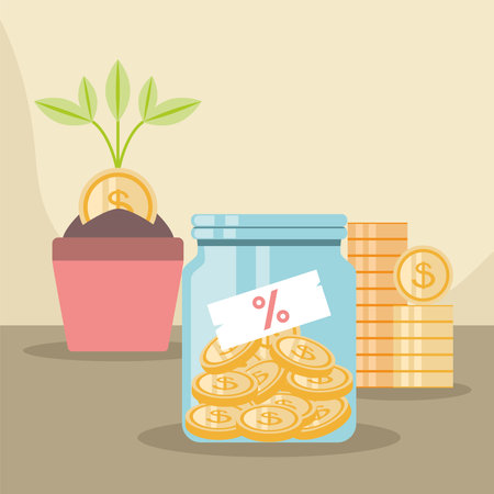 saving money incomeのイラスト素材