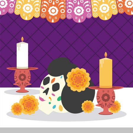 skull day of the deadのイラスト素材