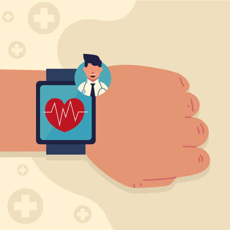 wearable technology healthのイラスト素材