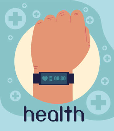 smartwatch health functionのイラスト素材