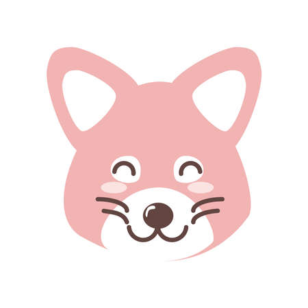 cute fox faceのイラスト素材