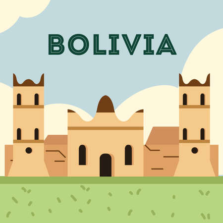 bolivia ancient churchのイラスト素材