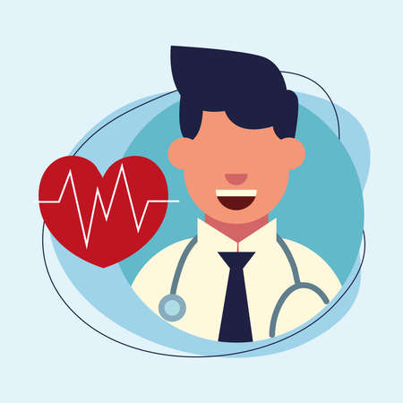 male doctor with stethoscopeのイラスト素材