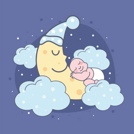 baby on moonのイラスト素材