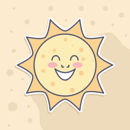 cute cartoon sunのイラスト素材