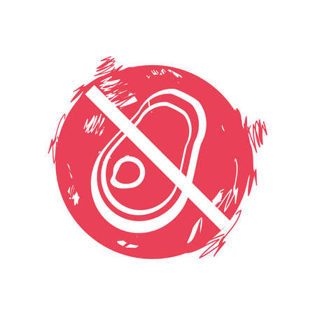 meat forbidden signのイラスト素材