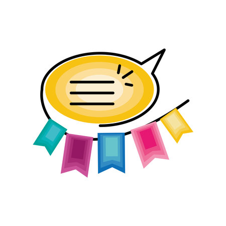 hello bubble and garlandのイラスト素材