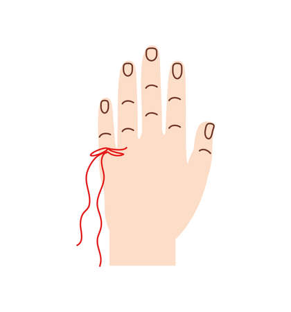 red string in fingerのイラスト素材