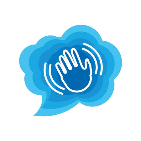 waving hand in bubbleのイラスト素材